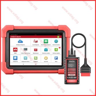 Xdiag Pro Ediag Plus diagnostic tool with tablet and Bluetooth adapter – supports passenger cars and, with additional module, heavy-duty trucks.